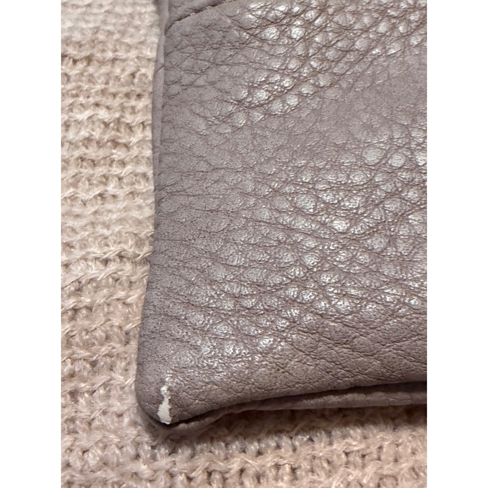 Mauve Taupe Pebbled Faux Leather Crossbody Bag with Leopard Lining - Picture 6 of 12